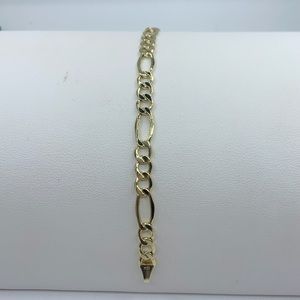 Real 10k Gold Fígaro Bracelet Men or women’s 8”